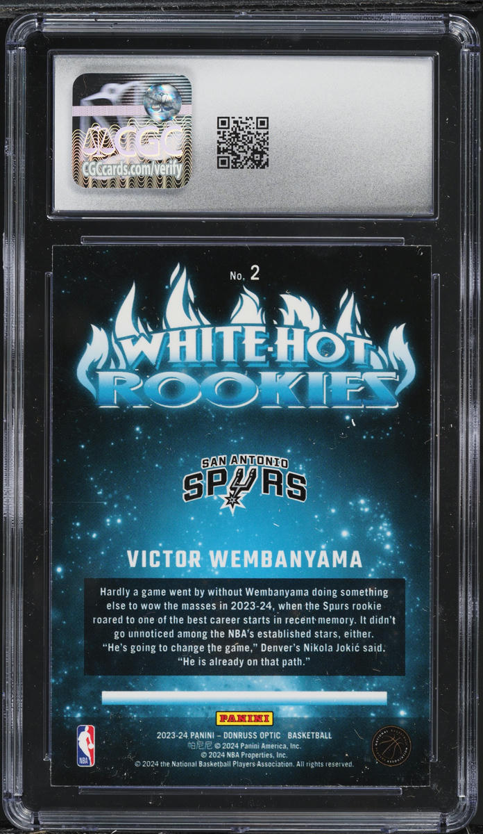 2023 Donruss Optic White-Hot Victor Wembanyama ROOKIE #2 CGC 10 GEM MINT