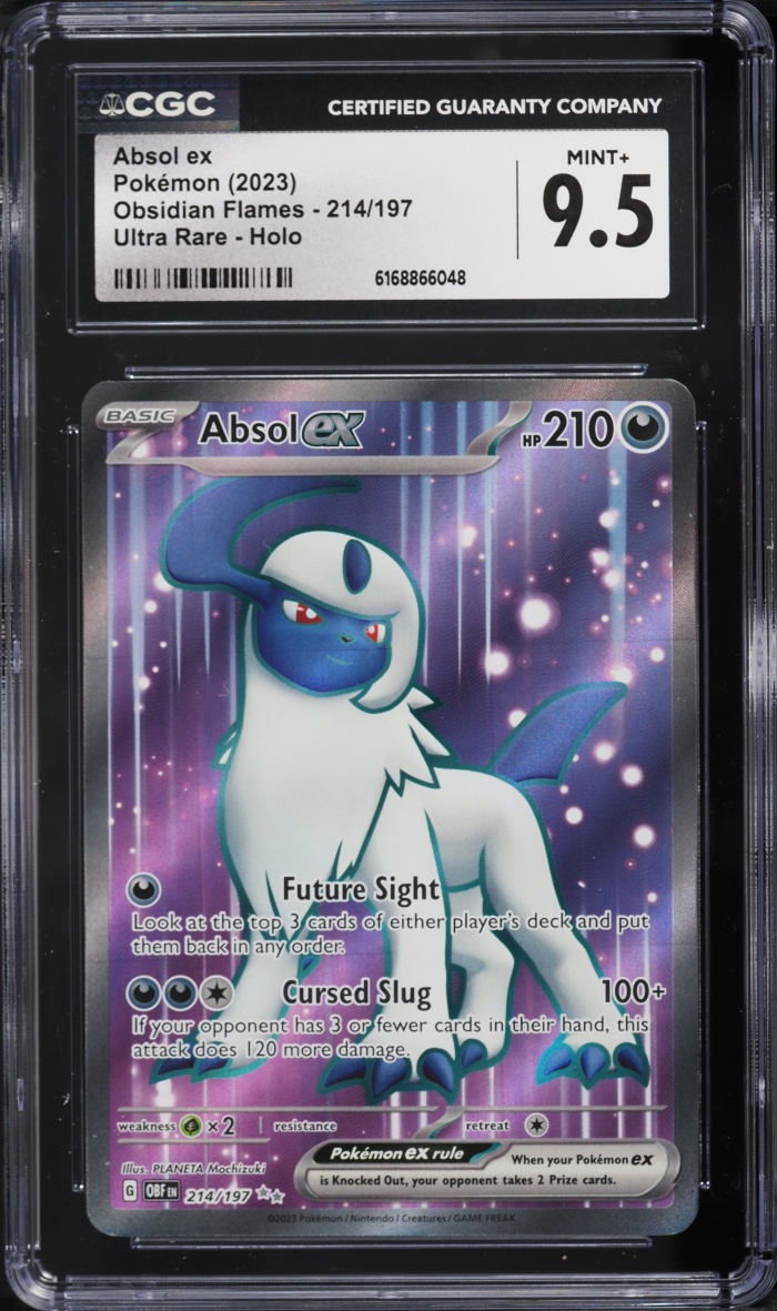 2023 Pokemon Scarlet & Violet Obsidian Flames Full Art Absol ex #214 CGC 9.5 MINT+