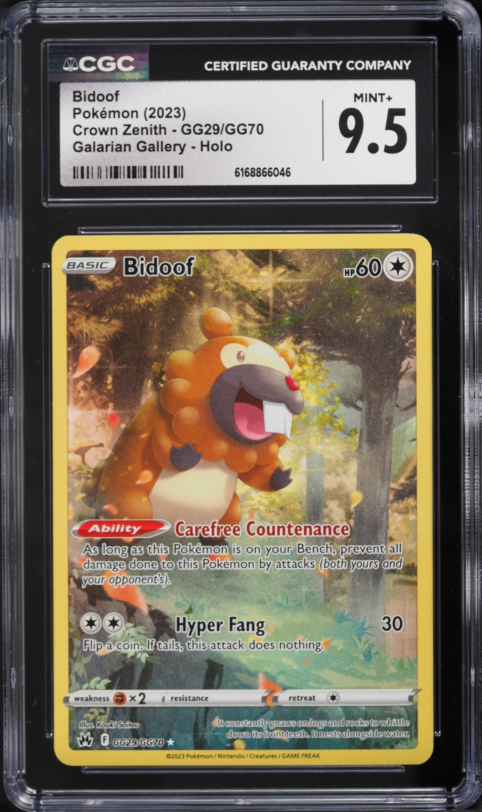 2023 Pokemon Sword & Shield Crown Zenith Galarian Gallery Full Art Bidoof #GG29 CGC 9.5 MINT+