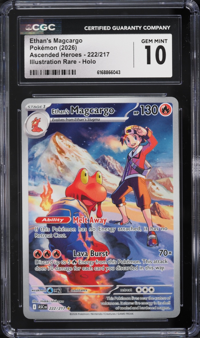 2026 Pokemon Mega Evolution Ascended Heroes IR Ethan's Magcargo #222 CGC 10 GEM MINT