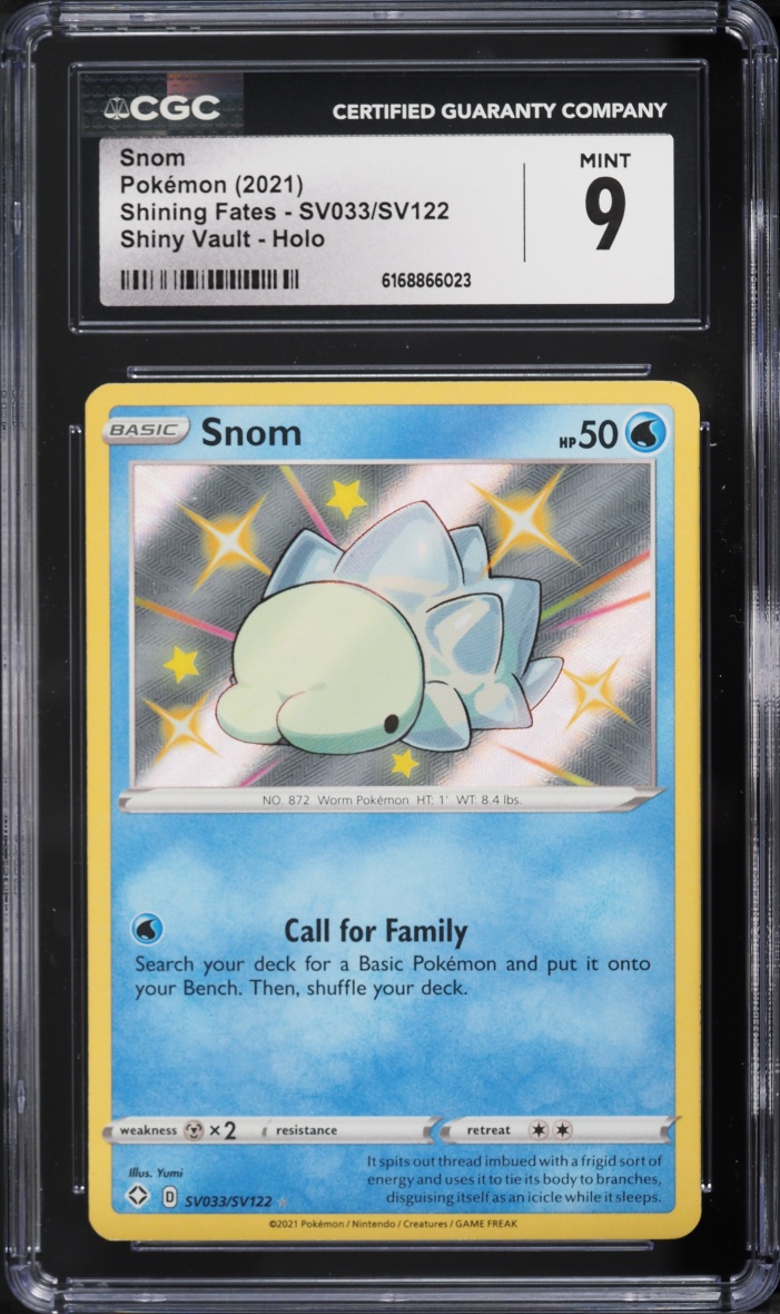2021 Pokemon Sword & Shield Shining Fates Shiny Snom #SV033 CGC 9 MINT