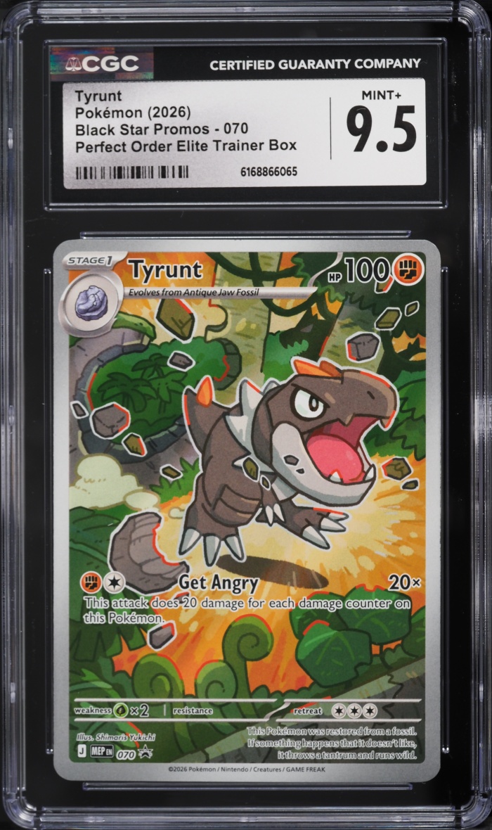 2026 Pokemon Mega Evolution Promo Perfect Order ETB Full Art Tyrunt #70 CGC 9.5 MINT+