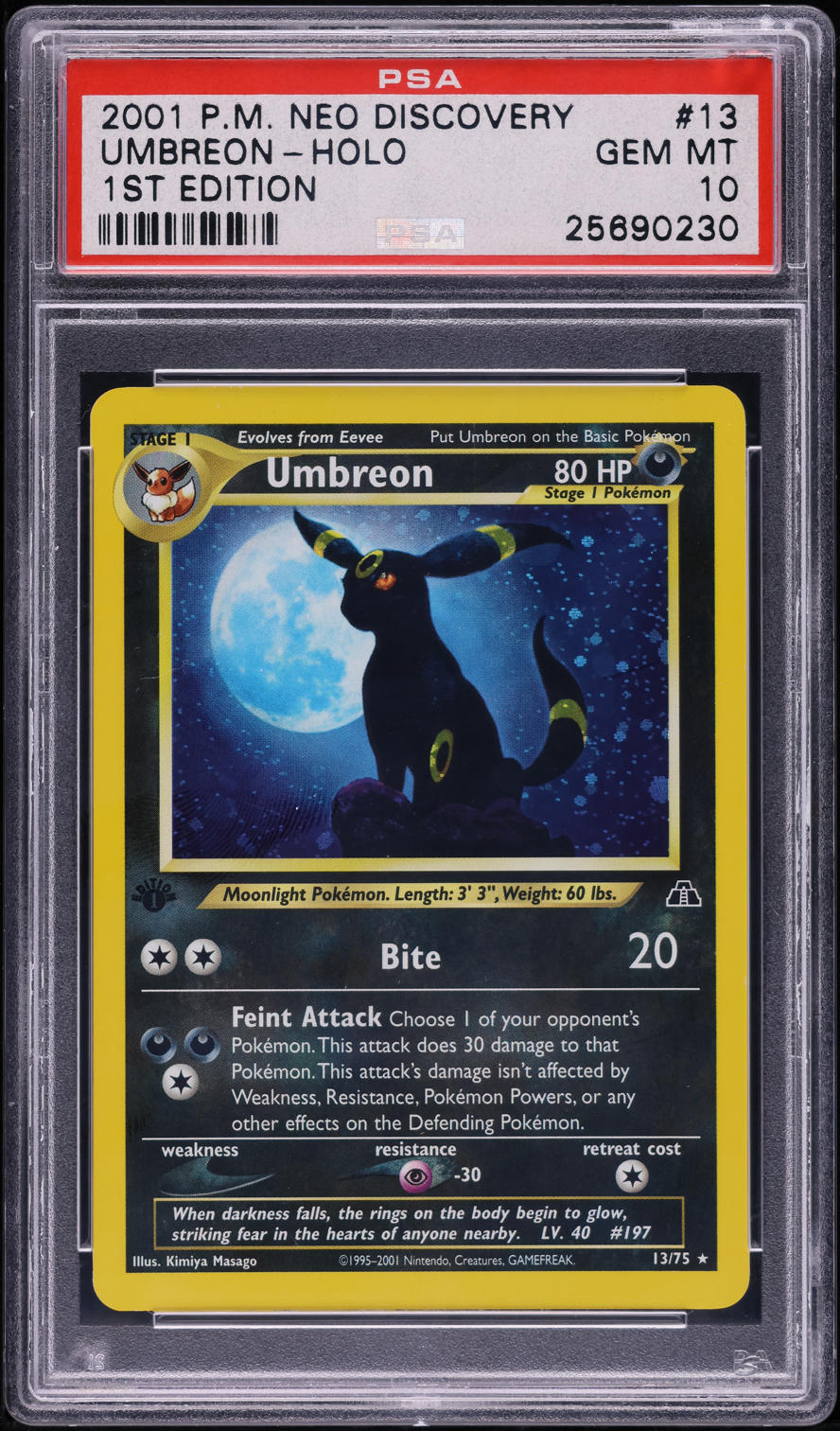 2001 Pokemon Neo Discovery 1st Edition Holo Umbreon #13 PSA 10 GEM MINT