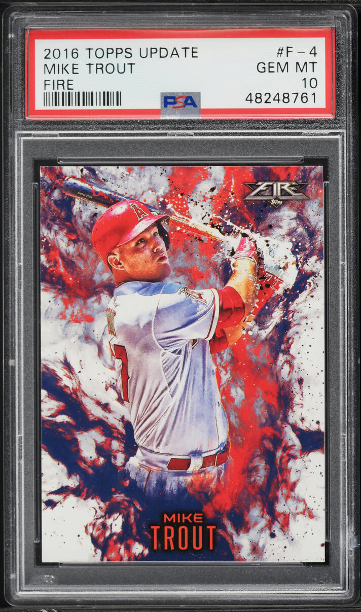 2016 Topps Update Fire Mike Trout #F-4 PSA 10 GEM MINT