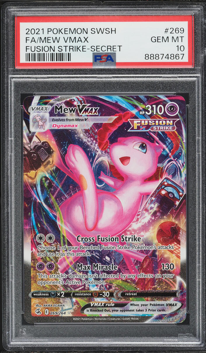 2021 Pokemon Sword & Shield Fustion Strike SEC Mew VMAX #269 PSA 10 GEM ...