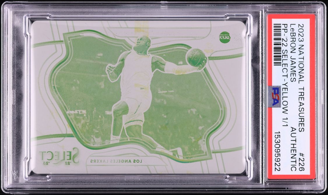 2023 National Treasures Select Printing Plate Yellow LeBron James 1/1 #226 PSA AUTH