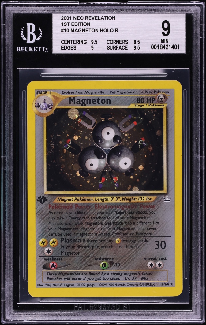 2001 Pokemon Neo Revelation 1st Edition Holo Magneton #10 BGS 9 MINT