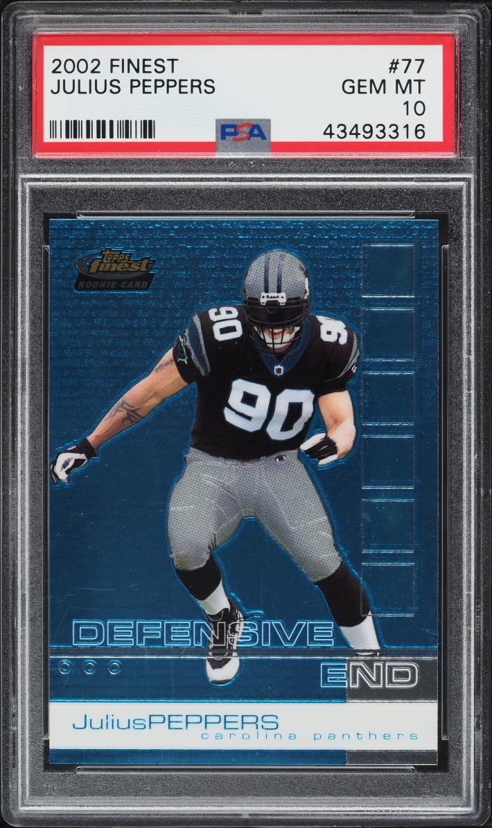2002 Finest Football Julius Peppers ROOKIE #77 PSA 10 GEM MINT
