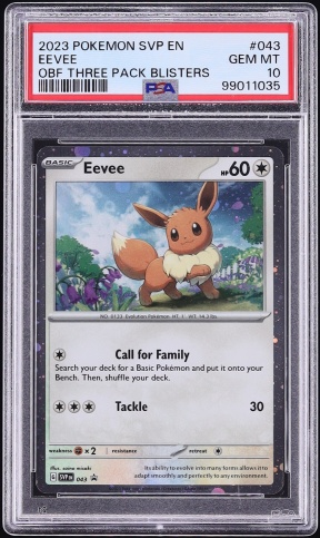 2023 Pokemon Scarlet & Violet Black Star Promo Obsidian Flames Eevee #43 PSA 10 GEM MINT