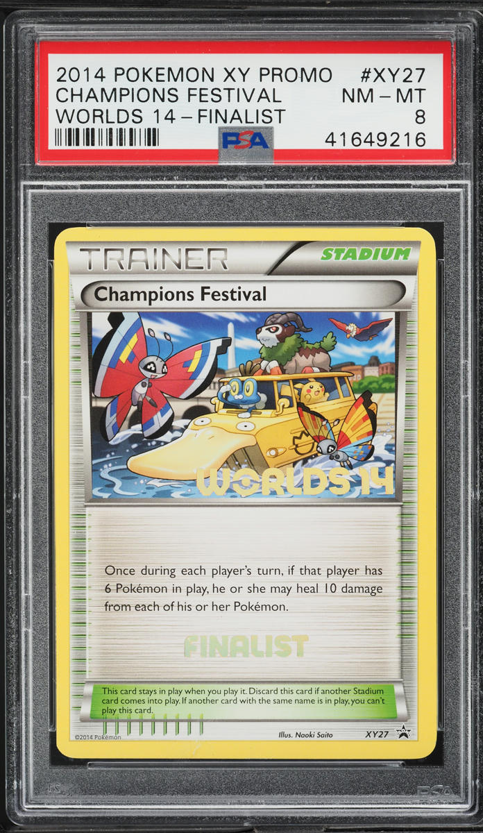 2014 Pokemon XY Black Star Promo Worlds Finalist Champions Festival PSA 8 NM-MT