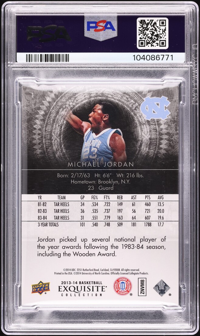 2013 Exquisite Collection Michael Jordan /75 #1 PSA 9 MINT