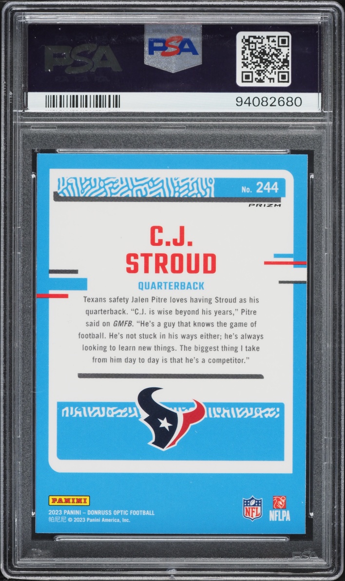 2023 Donruss Optic Holo C.J. Stroud ROOKIE #244 PSA 10 GEM MINT