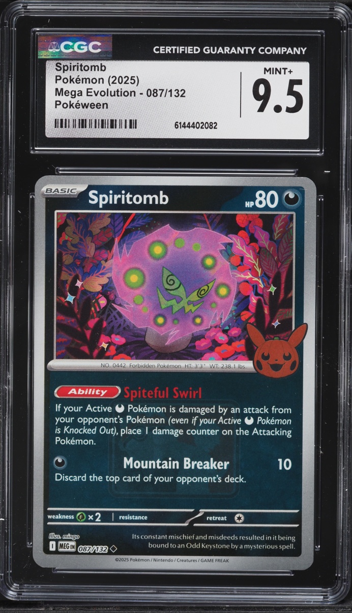 2025 Pokemon Mega Evolution Pokeween Spiritomb #087 CGC 9.5 MINT+