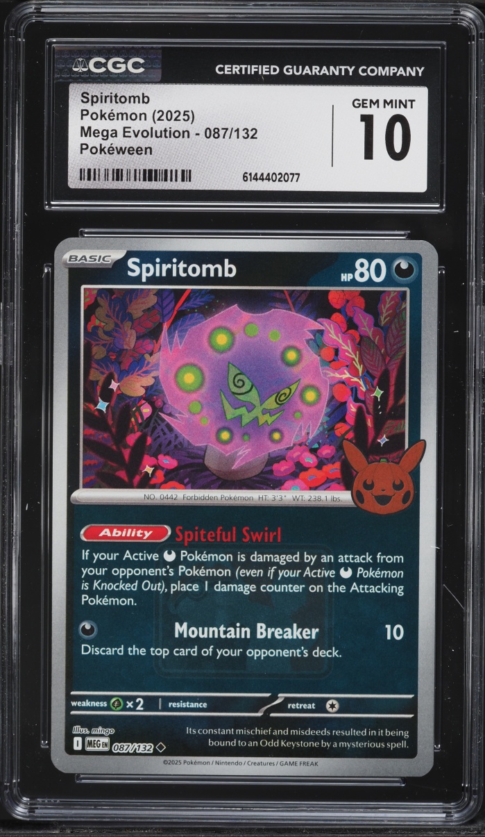 2025 Pokemon Mega Evolution Pokeween Spiritomb #087 CGC 10 GEM MINT