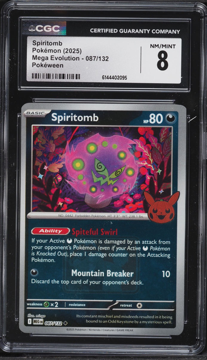 2025 Pokemon Mega Evolution Pokeween Spiritomb #087 CGC 8 NM-MT