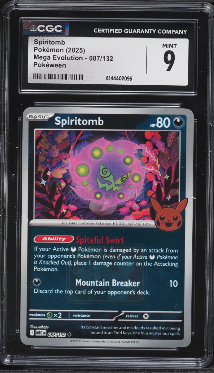 2025 Pokemon Mega Evolution Pokeween Spiritomb #087 CGC 9 MINT