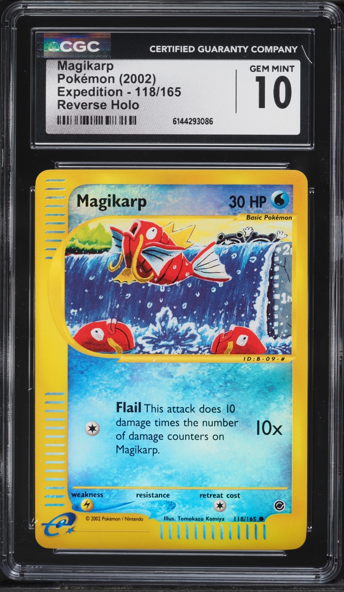 2002 Pokemon Expedition Reverse Holo Magikarp #118 CGC 10 GEM MINT