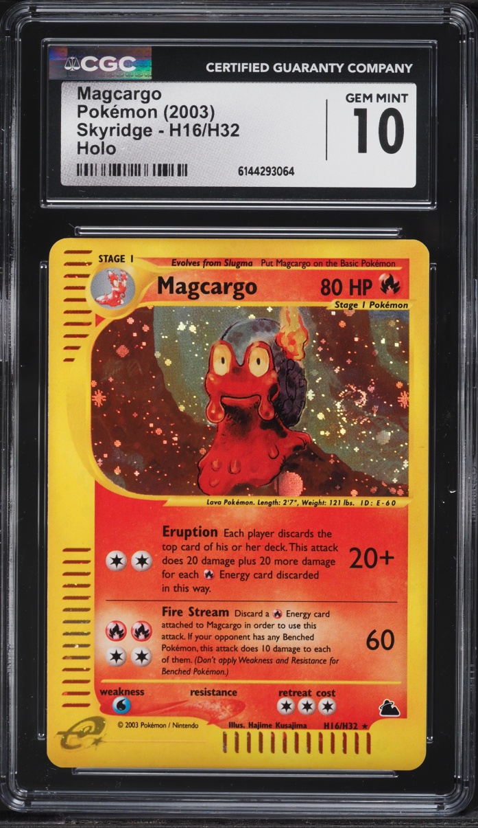 2003 Pokemon Skyridge Holo Magcargo #H16 CGC 10 GEM MINT