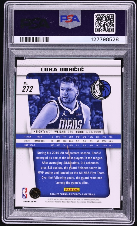 2024 Panini Prizm Deca Mojo Luka Doncic /25 #272 PSA 9 MINT