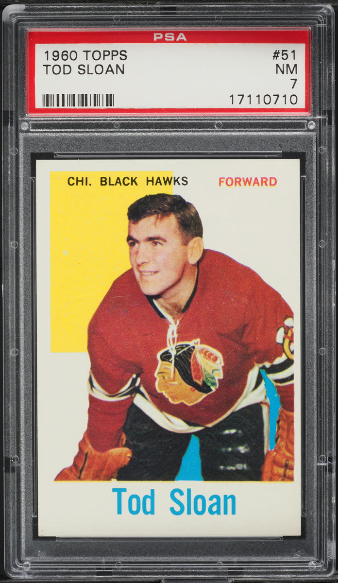 1960 Topps Hockey Tod Sloan #51 PSA 7 NRMT