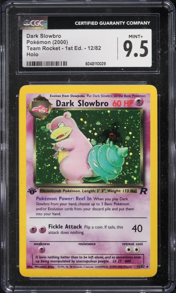 2000 Pokemon Team Rocket 1st Edition Holo Dark Slowbro #12 CGC 9.5 MINT+