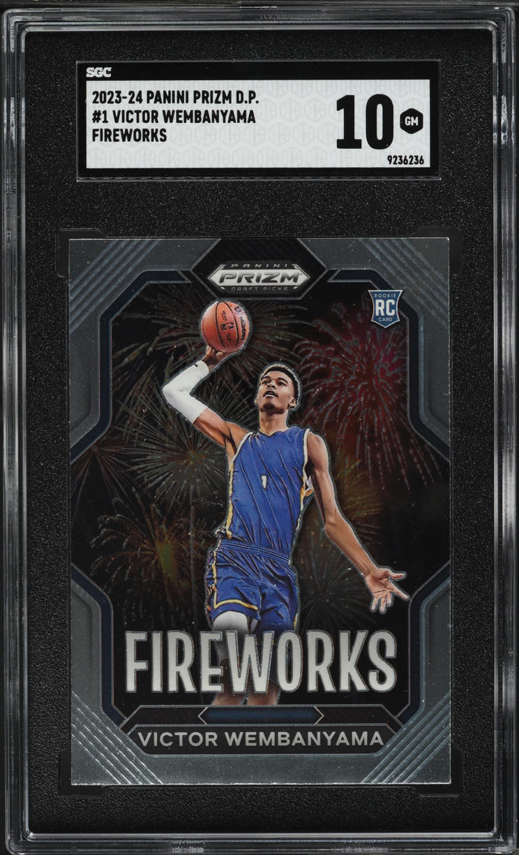 2023 Panini Prizm Draft Picks Fireworks Victor Wembanyama ROOKIE #1 SGC 10 GEM