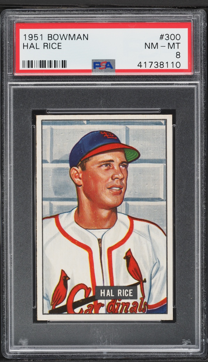 1951 Bowman Hal Rice #300 PSA 8 NM-MT on Fanatics Collect