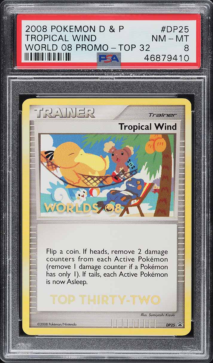 2008 Pokemon DP World Championships Promo Top 32 Tropical Wind #25 PSA 8 NM-MT