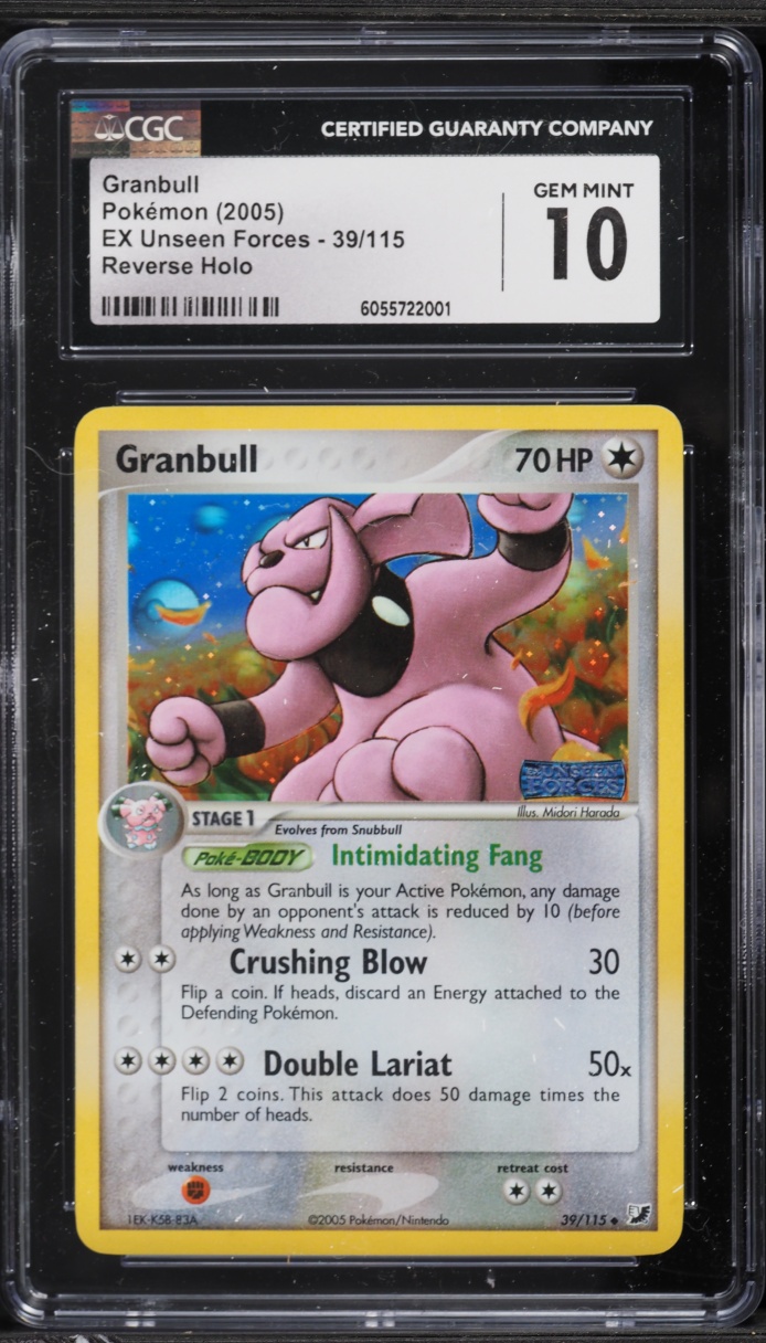 2005 Pokemon EX Unseen Forces Reverse Holo Granbull #39 CGC 10 GEM MINT
