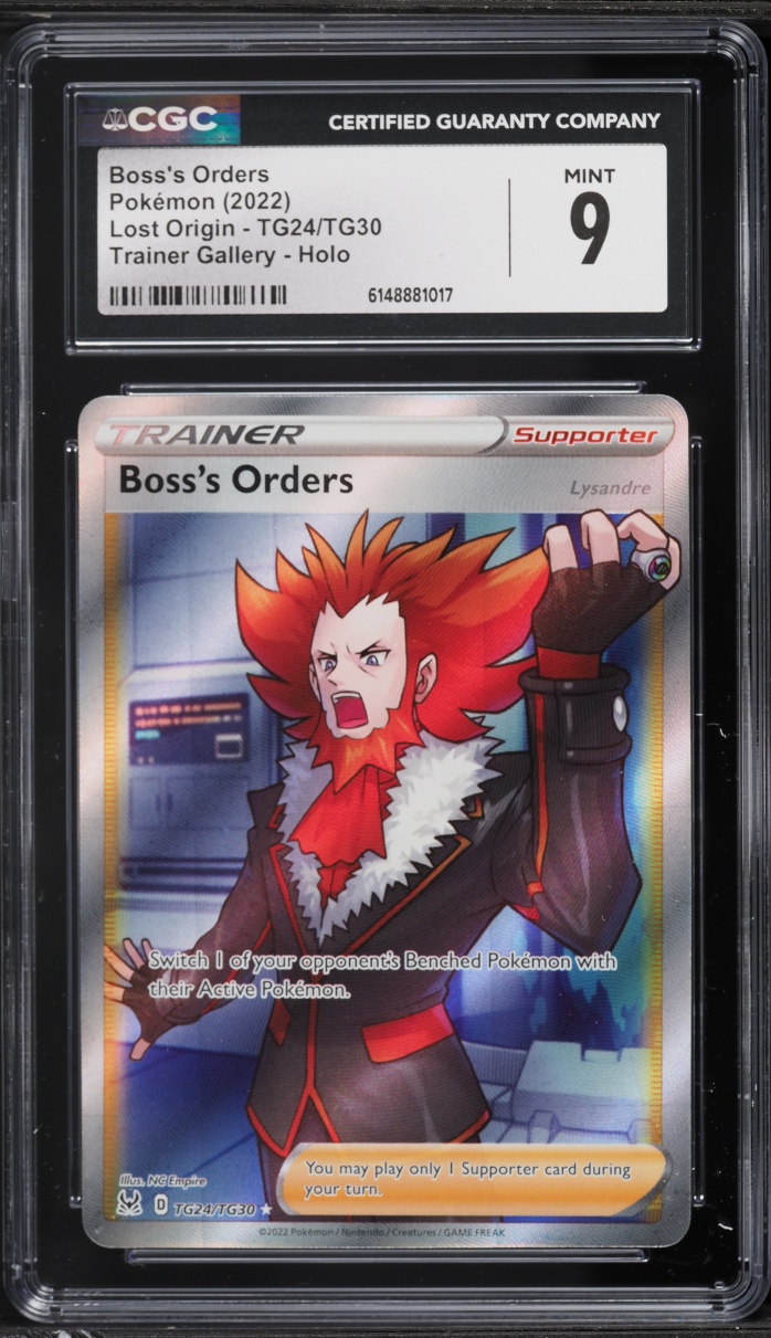 2022 Pokemon Sword & Shield Lost Origin Full Art Boss's Orders #TG24 CGC 9 MINT