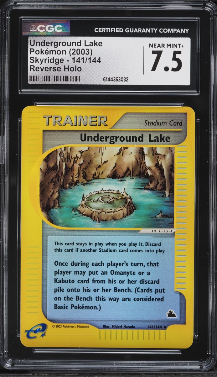 2003 Pokemon Skyridge Reverse Holo Underground Lake #141 CGC 7.5 NRMT+