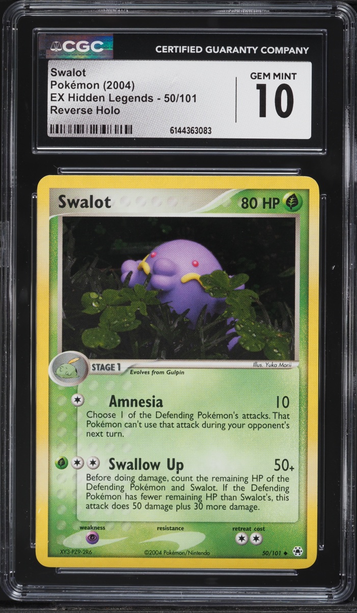 2004 Pokemon EX Hidden Legends Reverse Holo Swalot #50 CGC 10 GEM MINT