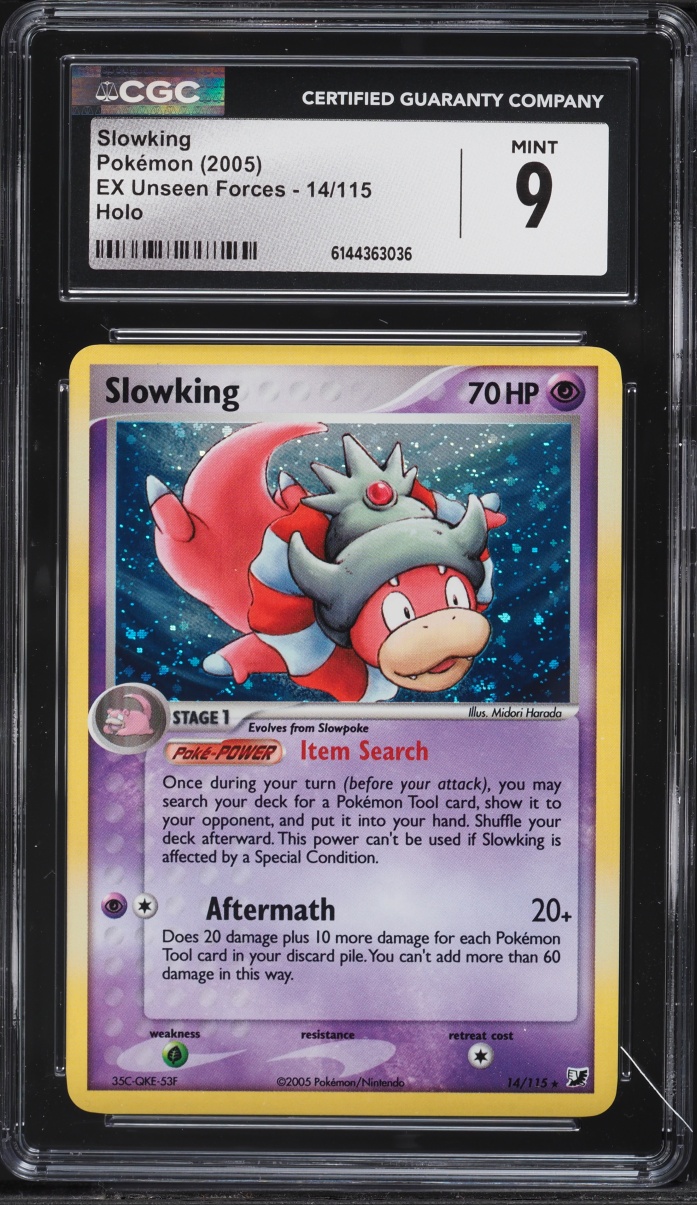 2005 Pokemon EX Unseen Forces Holo Slowking #14 CGC 9 MINT