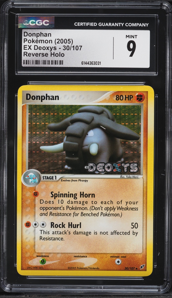 2005 Pokemon EX Deoxys Reverse Holo Donphan #30 CGC 9 MINT