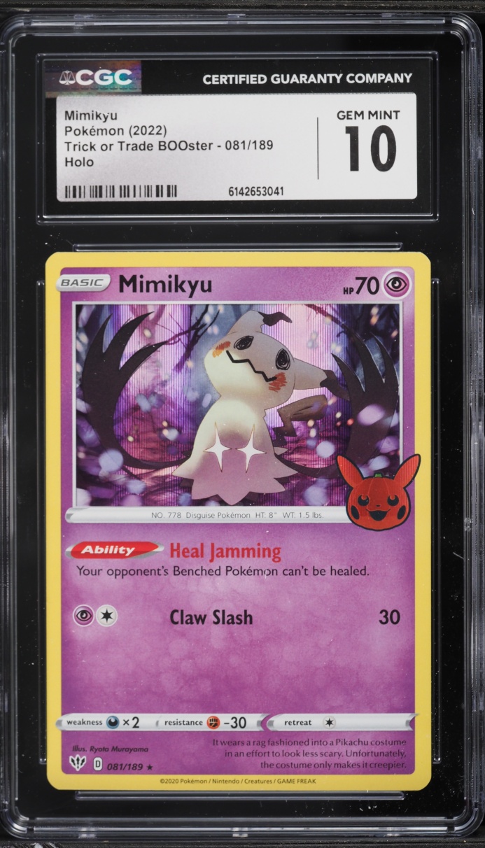2022 Pokemon Sword & Shield Darkness ablaze Trick Or Trade Holo Mimikyu #81 CGC 10 GEM MINT
