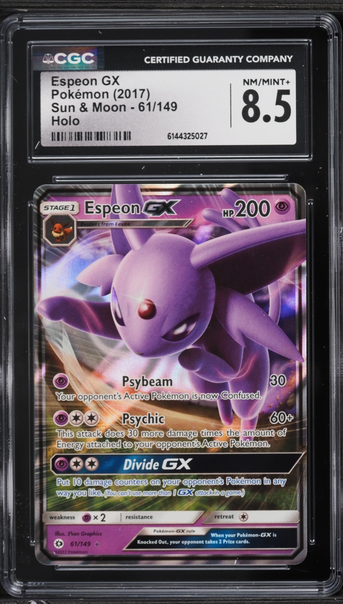 2017 Pokemon Sun & Moon Full Art Espeon GX #61 CGC 8.5 NM-MT+