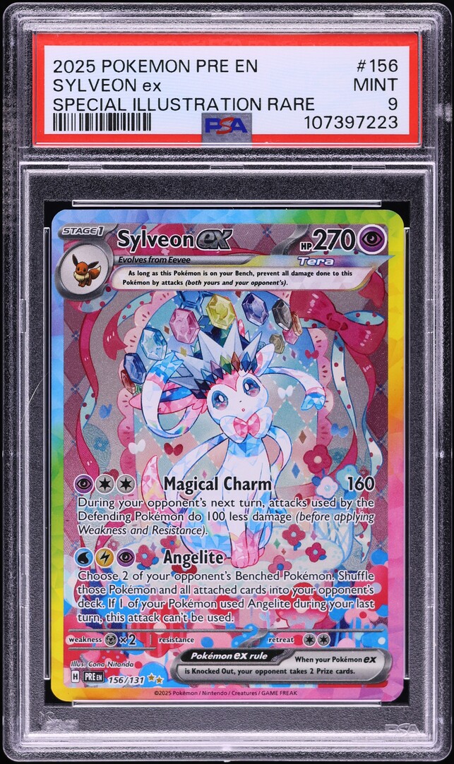 2025 Pokemon SV Prismatic Evolutions SIR Sylveon EX #156 PSA 9 MINT
