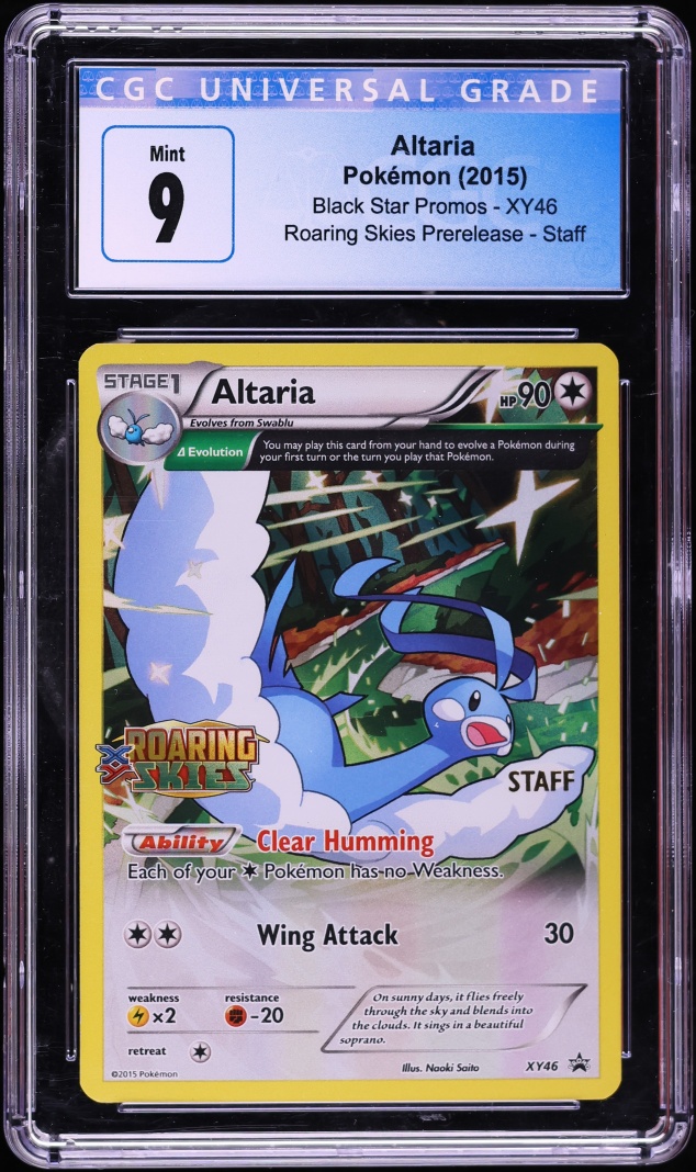 2015 Pokemon XY Black Star Promo Roaring Skies Prerelease Staff Altaria #XY46 CGC 9 MINT