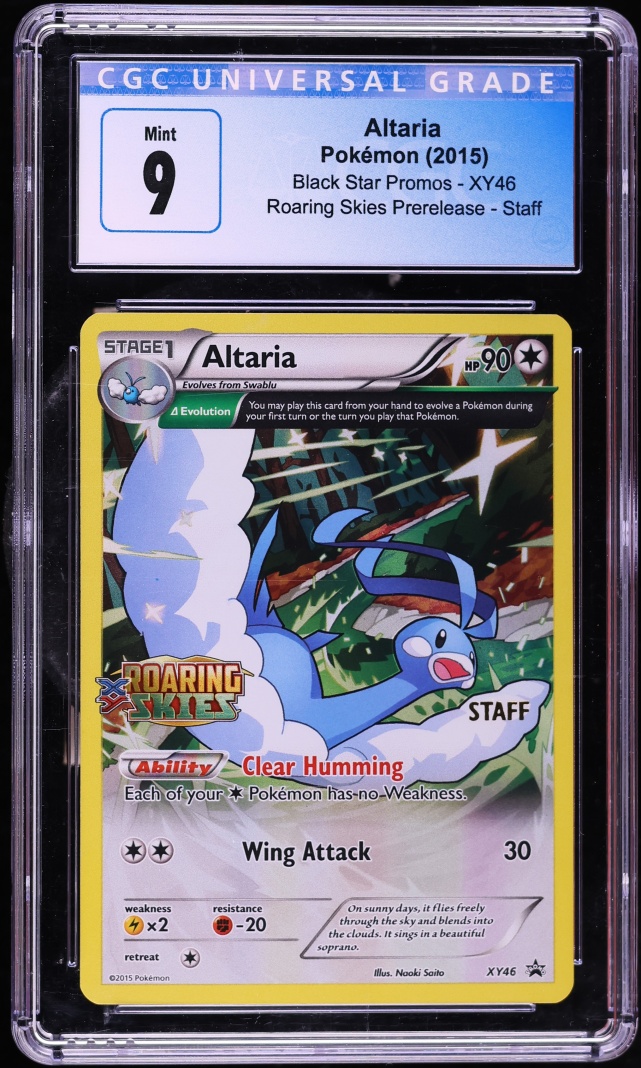 2015 Pokemon XY Black Star Promo Roaring Skies Prerelease Staff Altaria #XY46 CGC 9 MINT