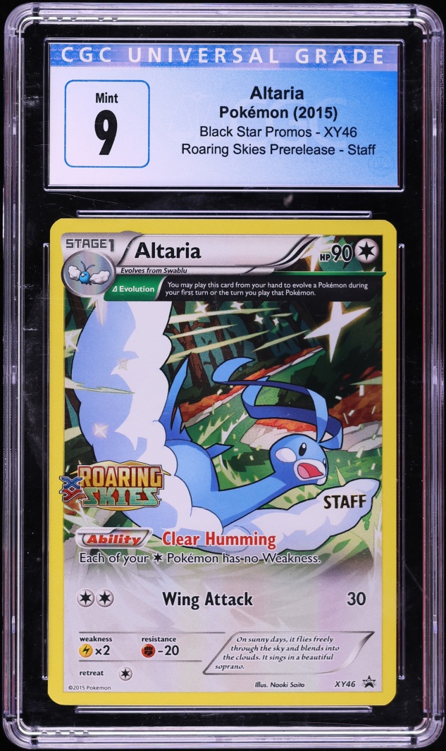 2015 Pokemon XY Black Star Promo Roaring Skies Prerelease Staff Altaria #XY46 CGC 9 MINT