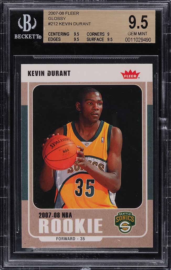 2007 Fleer Glossy Kevin Durant ROOKIE #212 BGS 9.5 GEM MINT