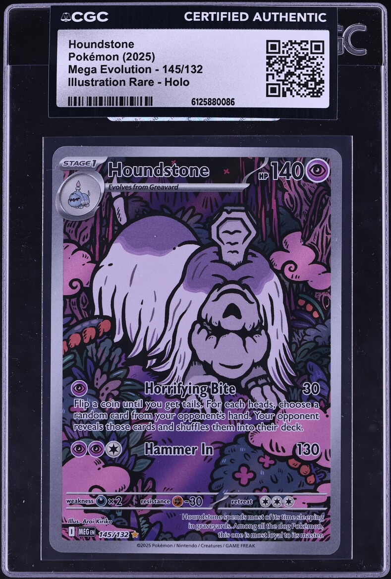 2025 Pokemon Mega Evolution IR Houndstone #145 CGC AUTH