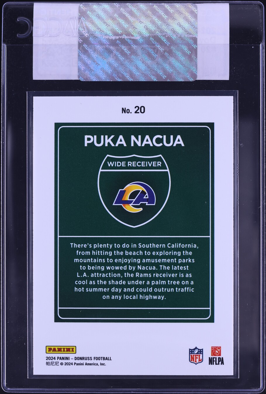 2024 Donruss Downtown Puka Nacua #20 CGC AUTH