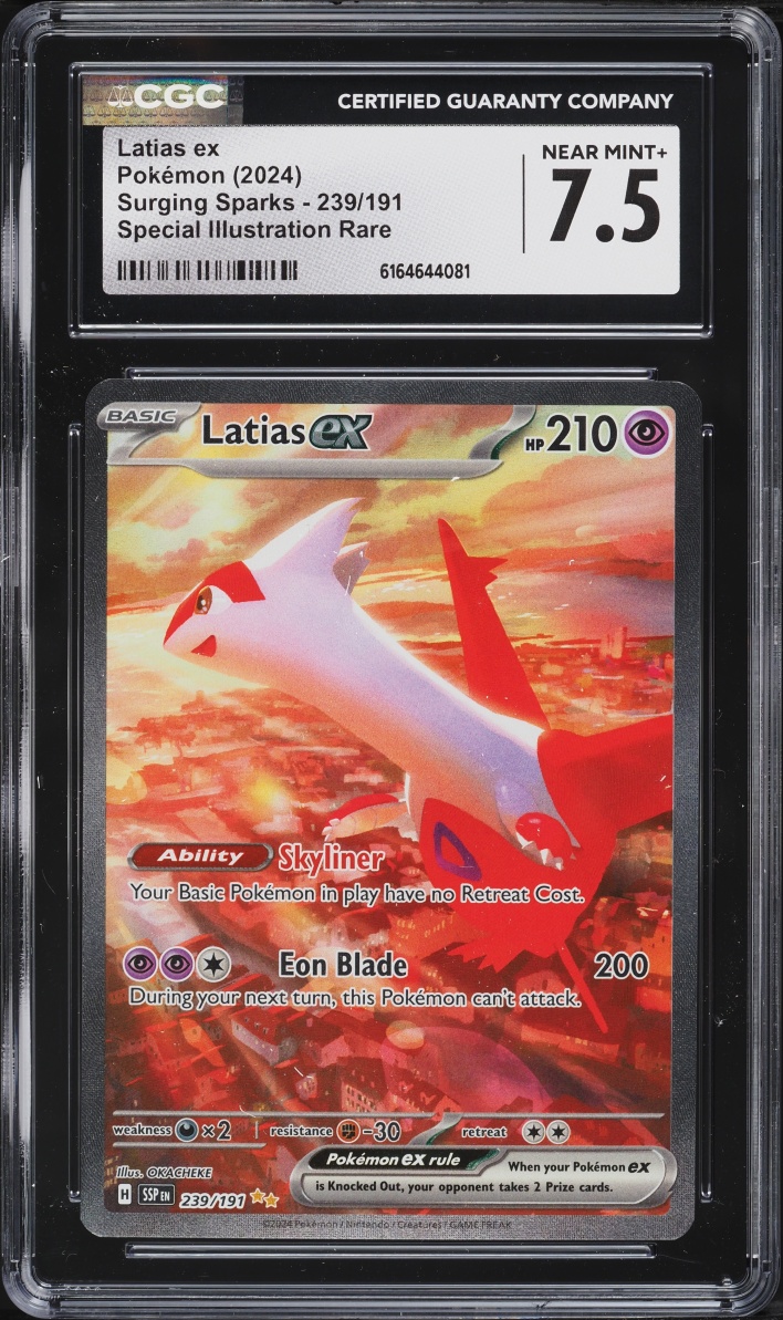 2024 Pokemon Scarlet & Violet Surging Sparks SIR Latias ex #239 CGC 7.5 NRMT+