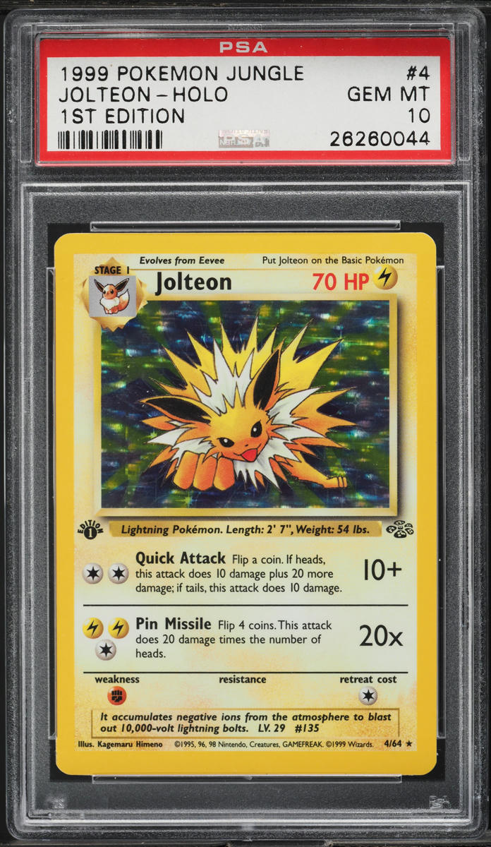 1999 Pokemon Jungle 1st Edition Holo Jolteon #4 PSA 10 GEM MINT