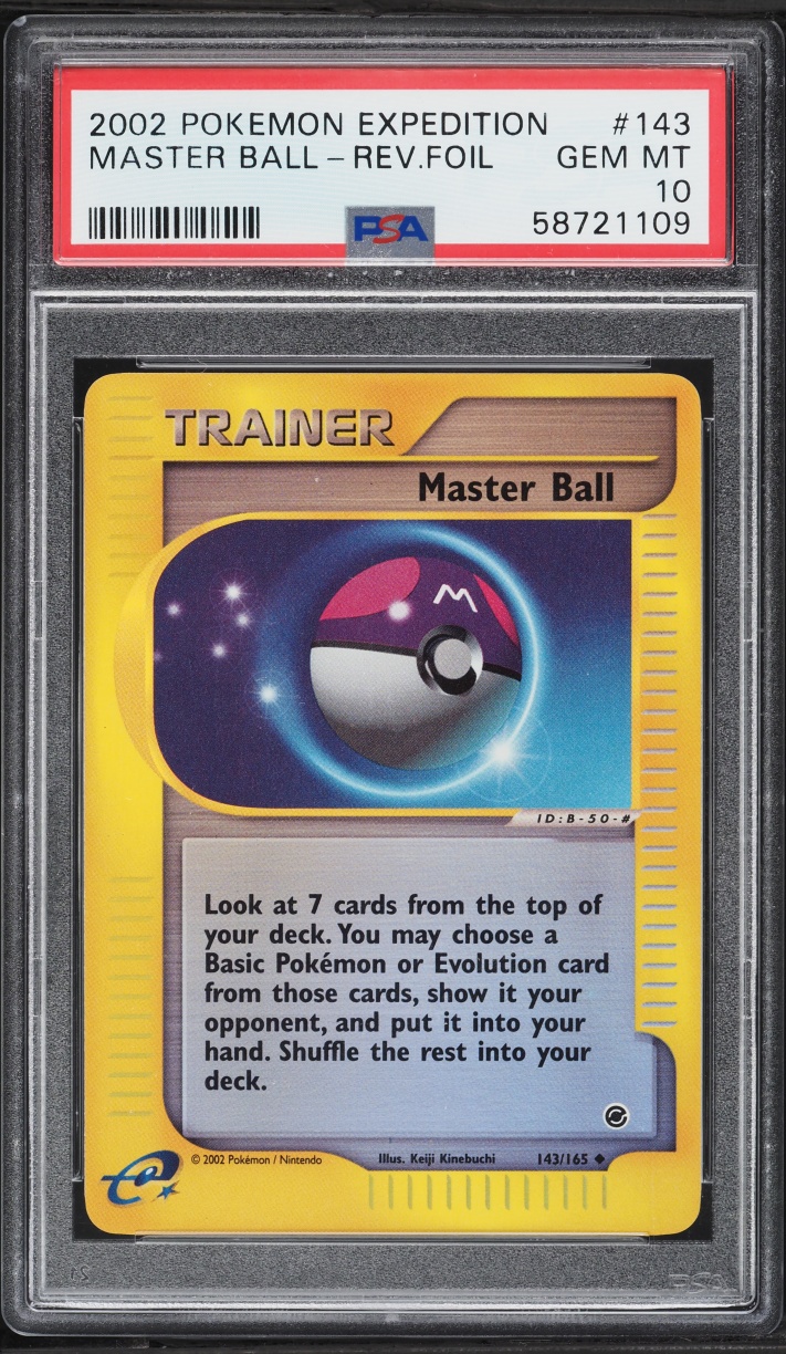 2002 Pokemon Expedition Reverse Holo Master Ball #143 PSA 10 GEM MINT