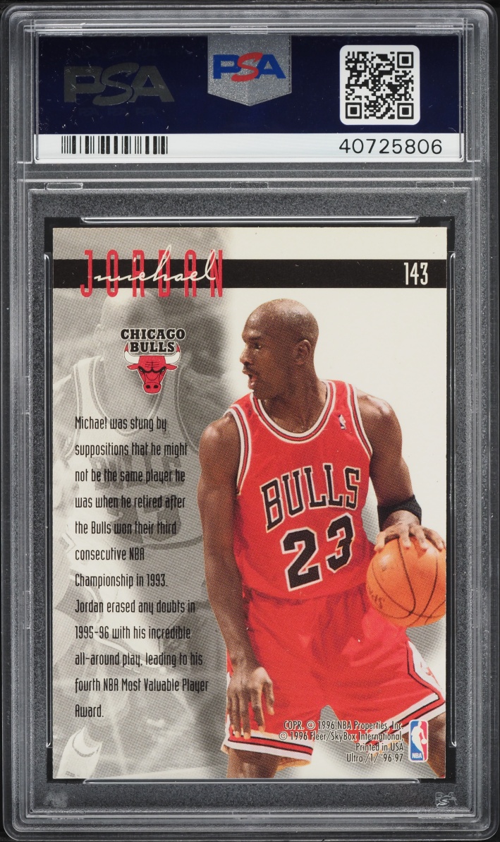 1996 Ultra Gold Medallion Michael Jordan #143 PSA 10 GEM MINT