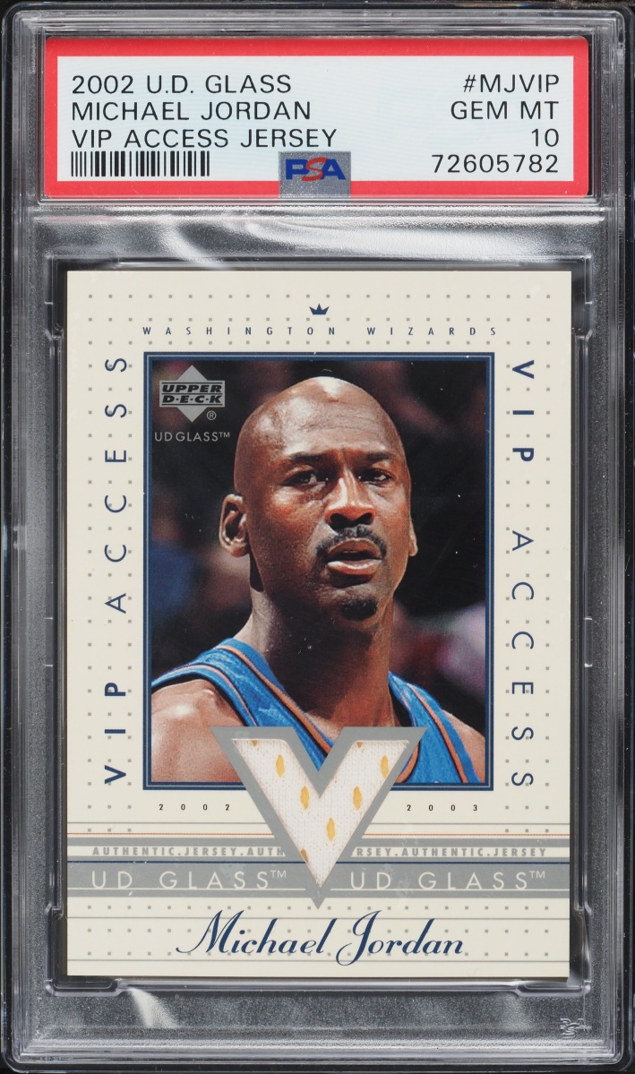 2002 Upper Deck Glass VIP Access Michael Jordan PATCH #MJ-VIP PSA 10 GEM MINT