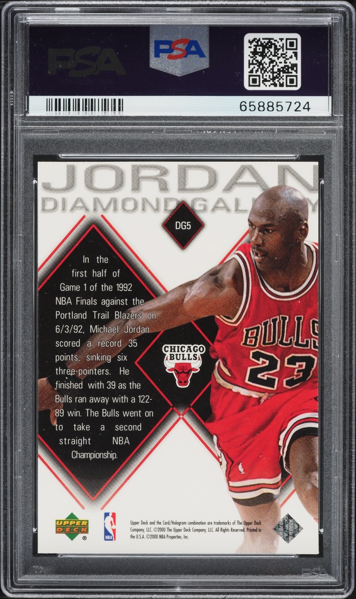 1999 Black Diamond Jordan Gallery Michael Jordan #DG5 PSA 10 GEM MINT