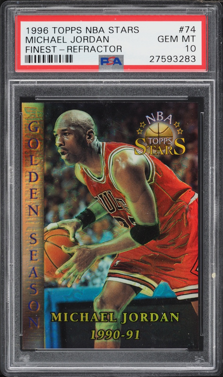 1996 Topps NBA Stars Finest Refractor Michael Jordan #74 PSA 10 GEM MINT